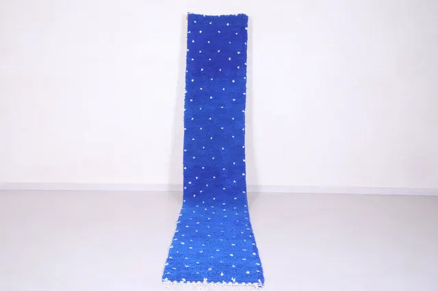 Tapis de couloir berbère Zat bleu — tapis berbères contemporains