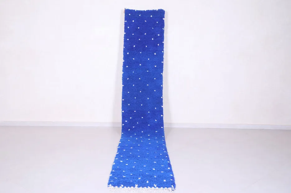 Tapis de couloir berbère Zat bleu — tapis berbères contemporains tissé à la main