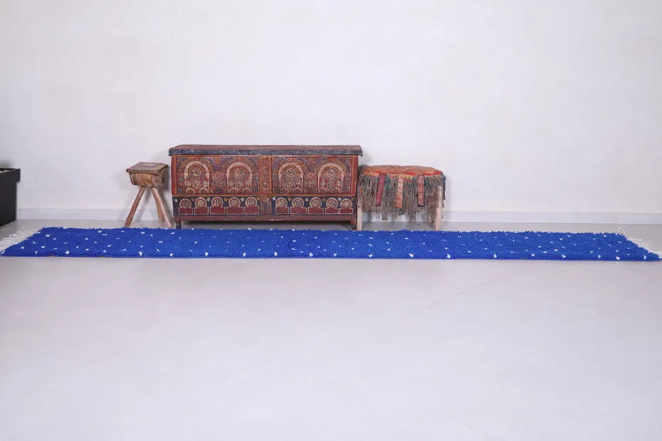 Tapis de couloir berbère Zat bleu, vue 4 sur 7