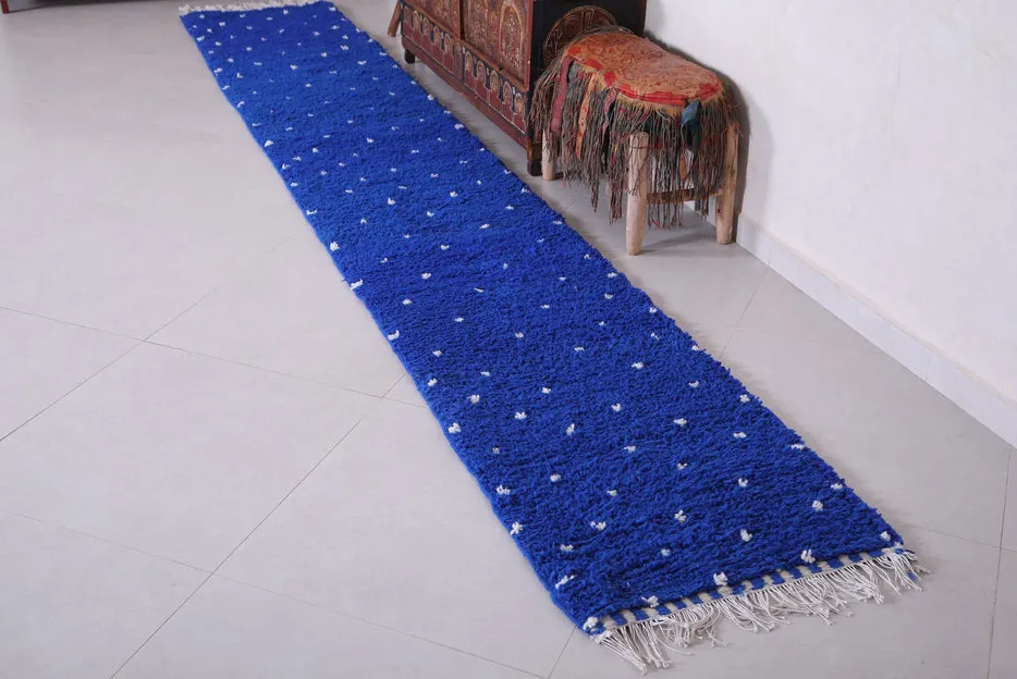 Tapis de couloir berbère Zat bleu, vue 5 sur 7