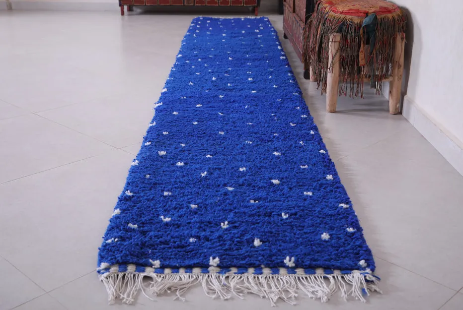 Tapis de couloir berbère Zat bleu, vue 6 sur 7