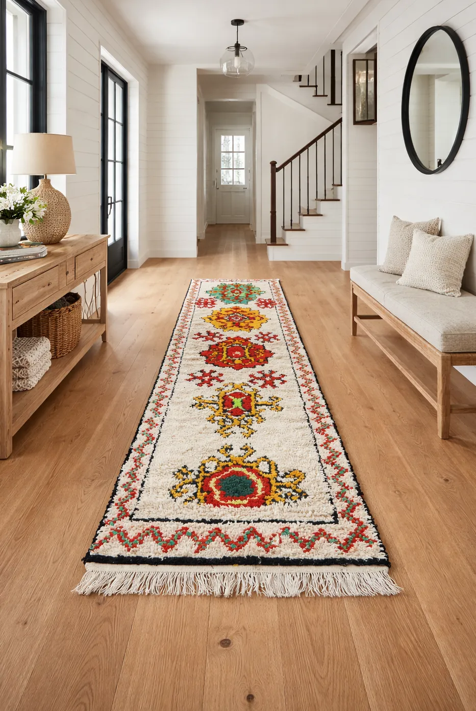 Tapis de couloir berbère Ziri multicolore, vue 4 sur 7