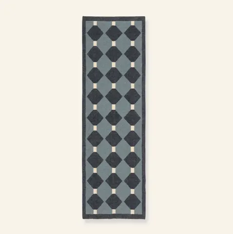 Tapis de couloir kilim Agdz bleu — tapis kilim