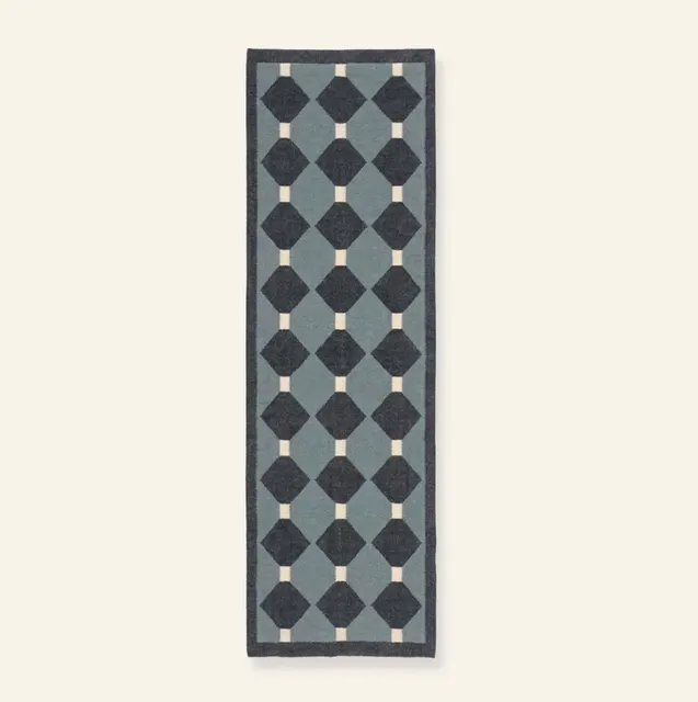 Tapis de couloir kilim Agdz bleu — tapis kilim