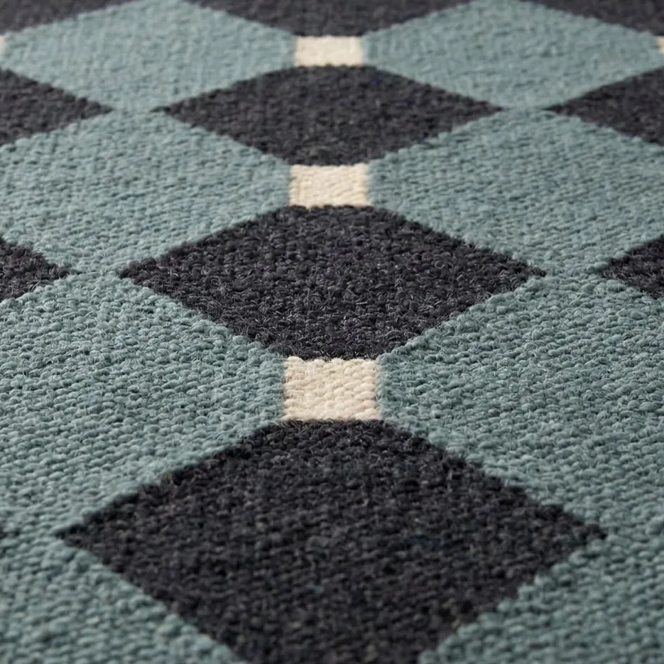 Tapis de couloir kilim Agdz bleu, vue 3 sur 7