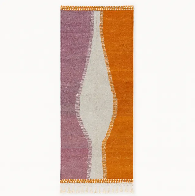 Tapis de couloir kilim Taghazout orange et violet — tapis kilim