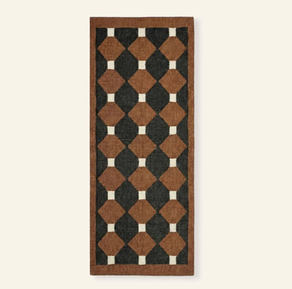 Tapis de couloir kilim Tamegroute bleu — tapis kilim tissé à la main