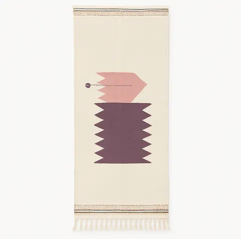 Tapis de couloir kilim Tamri rose et violet uni — tapis kilim
