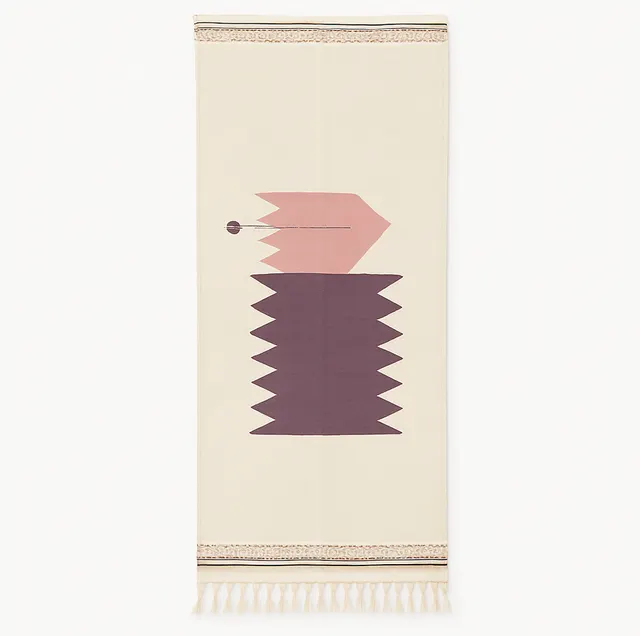 Tapis de couloir kilim Tamri rose et violet uni — tapis kilim