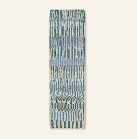 Tapis de couloir Mrirt Jorf vert et bleu — tapis mrirt