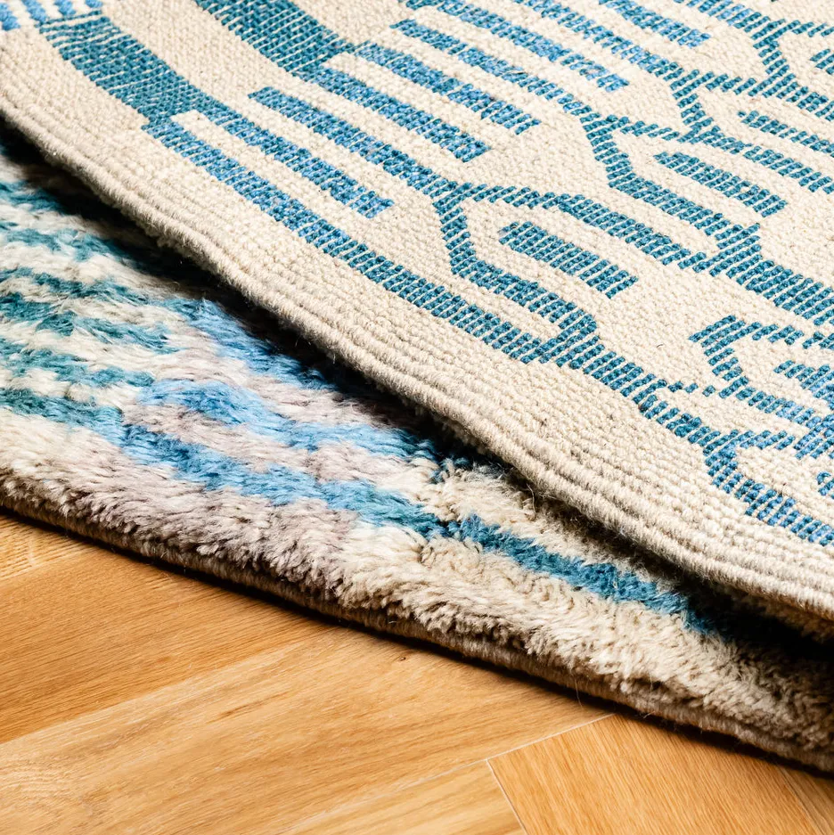 Tapis de couloir Mrirt Jorf vert et bleu, vue 7 sur 7