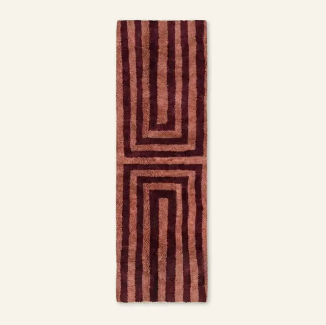 Tapis de couloir Mrirt Nkob bleu et vert — tapis mrirt