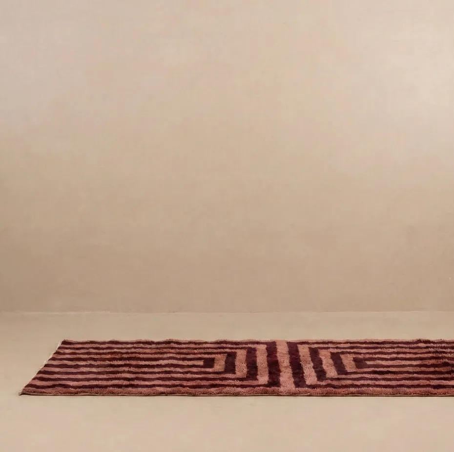 Tapis de couloir Mrirt Nkob bleu et vert, vue 6 sur 7