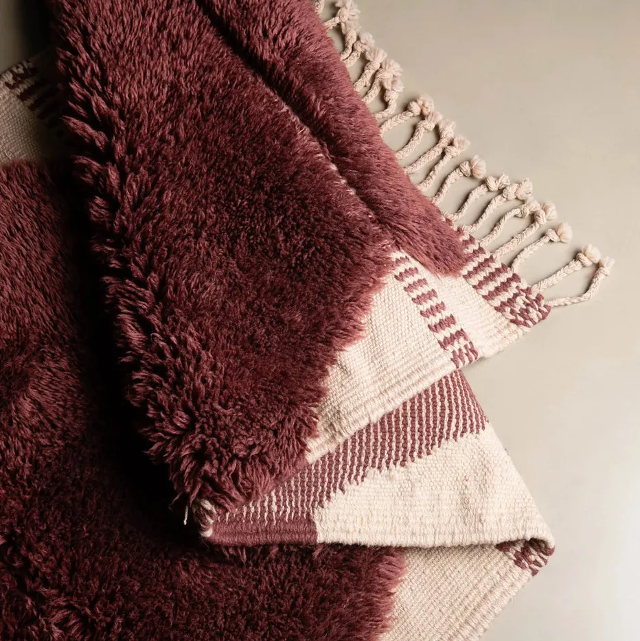 Tapis de couloir Mrirt Tanant rouge et bleu, vue 5 sur 7