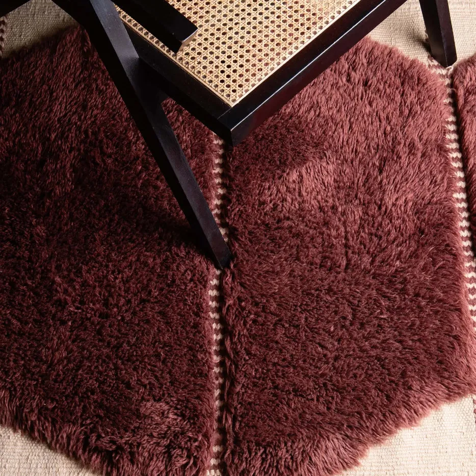 Tapis de couloir Mrirt Tanant rouge et bleu, vue 6 sur 7