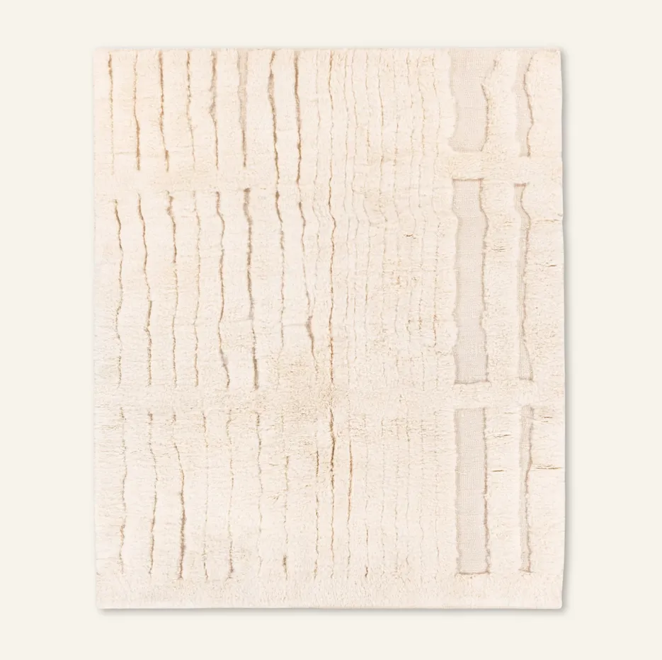 Tapis Mrirt Aoulouz beige — tapis mrirt tissé à la main