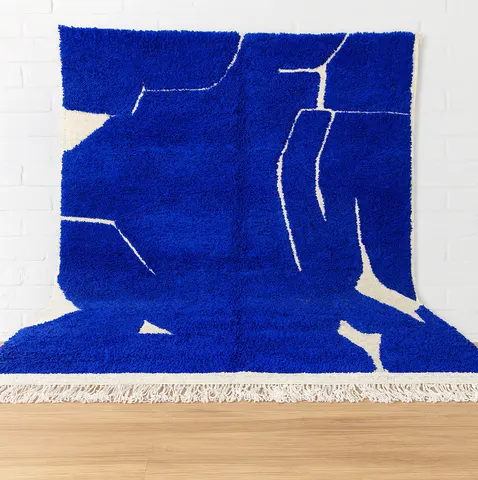 Tapis Mrirt Boulemane bleu — tapis mrirt