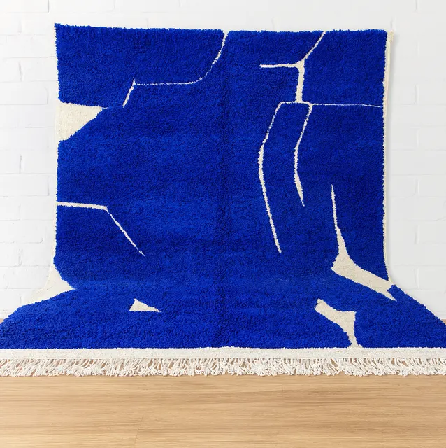 Tapis Mrirt Boulemane bleu — tapis mrirt