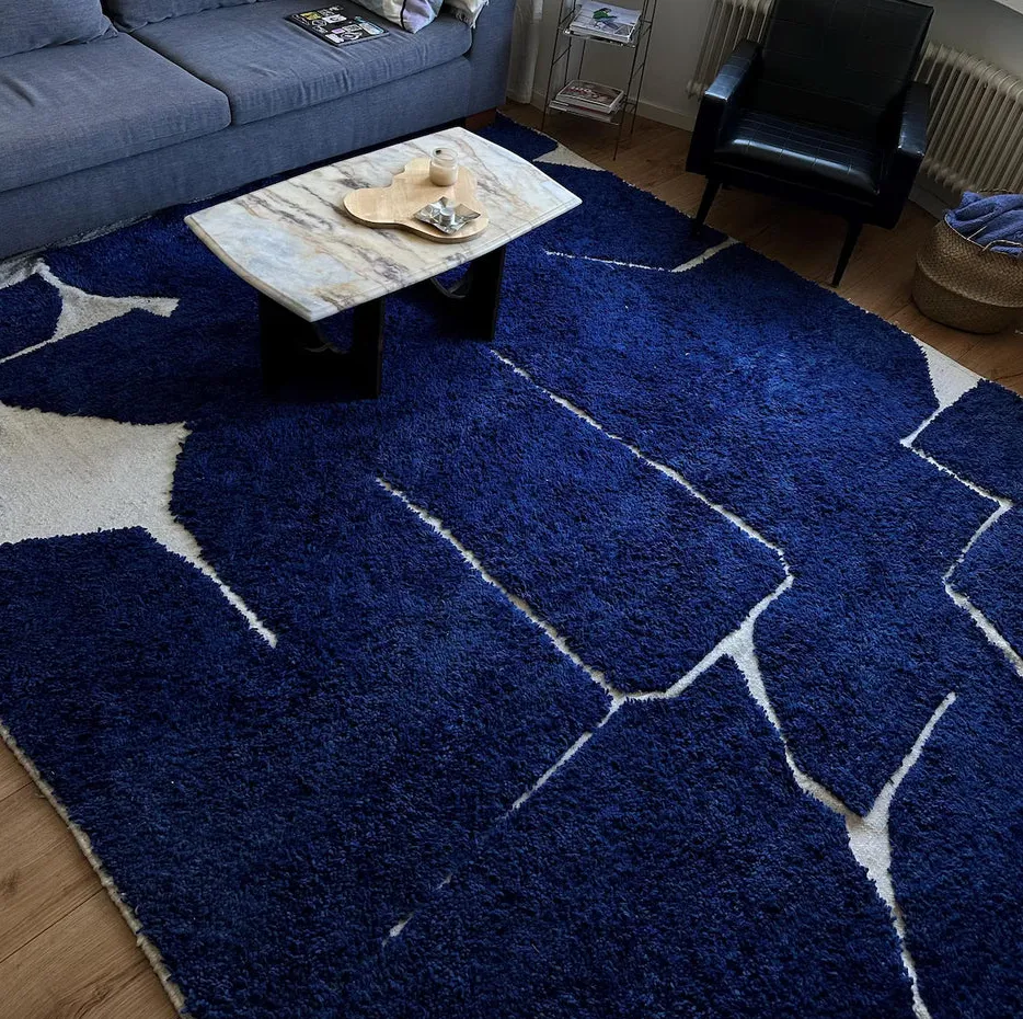 Tapis Mrirt Boulemane bleu, vue 4 sur 4
