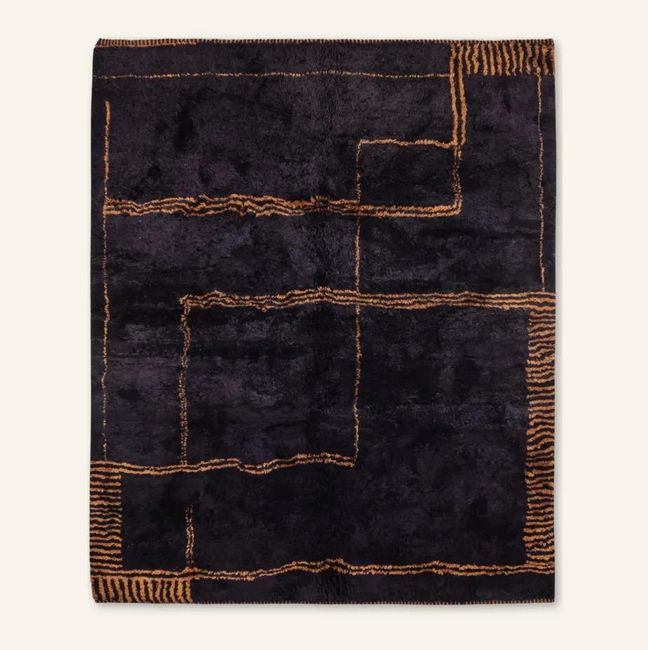 Tapis Mrirt Bzou noir — tapis mrirt tissé à la main