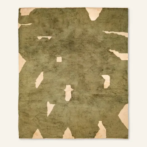 Tapis Mrirt Guercif beige et vert — tapis mrirt