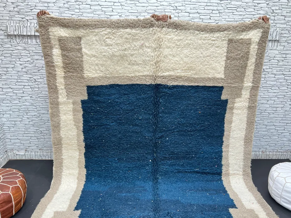 Tapis Mrirt Ifrah bleu, vue 3 sur 4