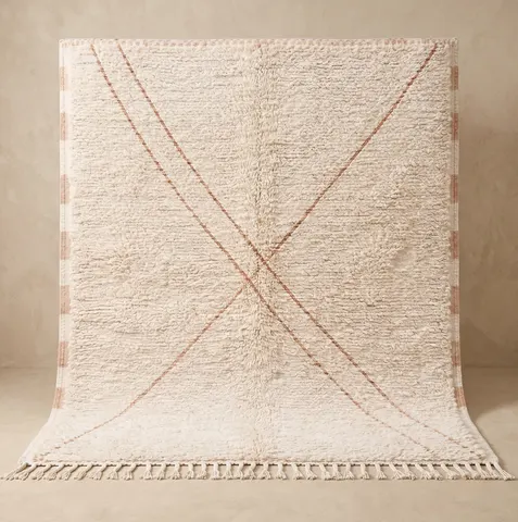 Tapis Mrirt Ifrane crème uni — tapis mrirt