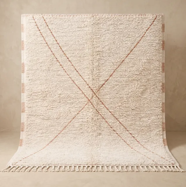 Tapis Mrirt Ifrane crème uni — tapis mrirt
