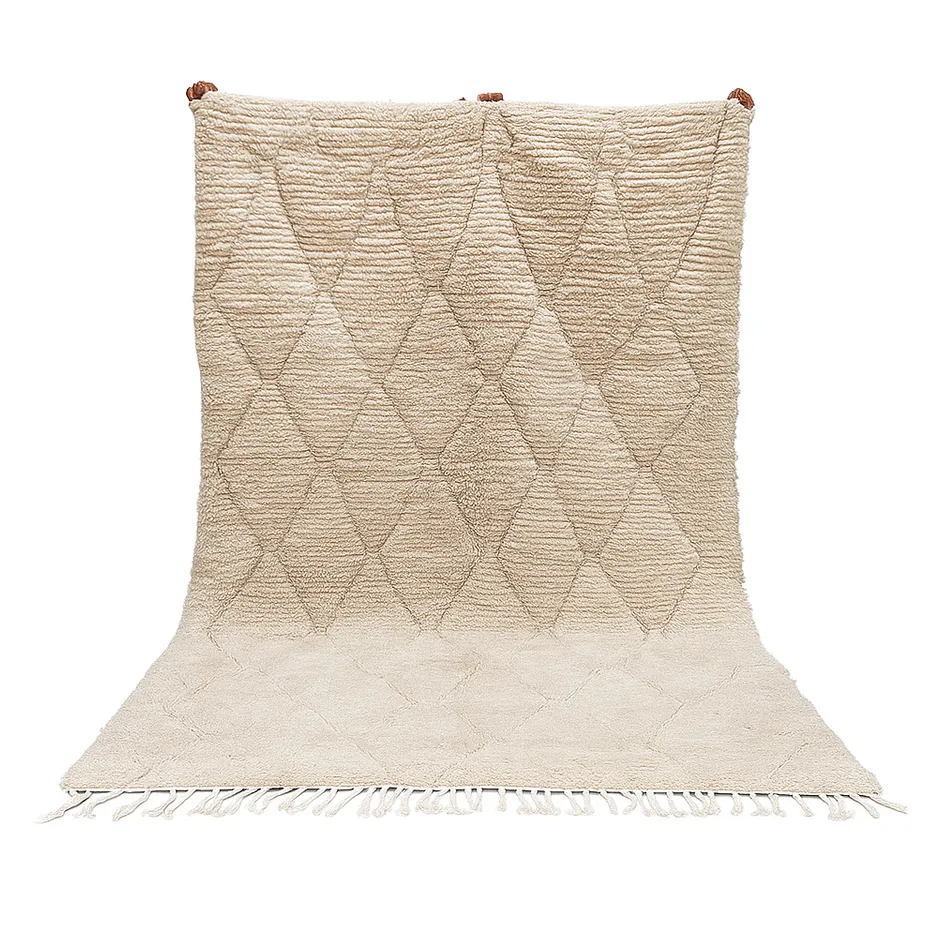 Tapis Mrirt Izza crème à losanges — tapis mrirt tissé à la main