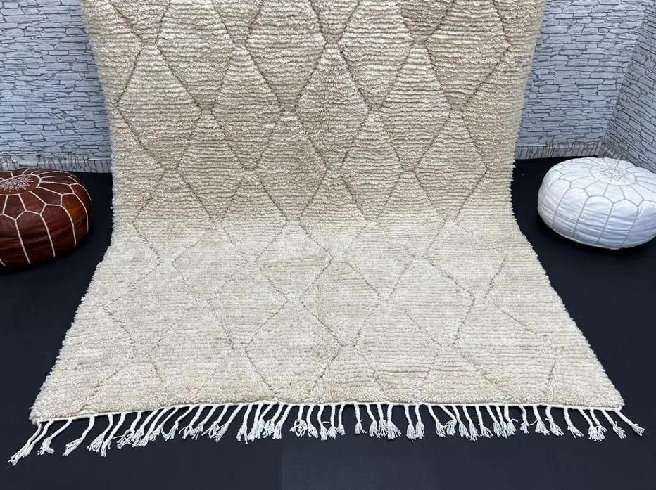 Tapis Mrirt Izza crème à losanges, vue 3 sur 4