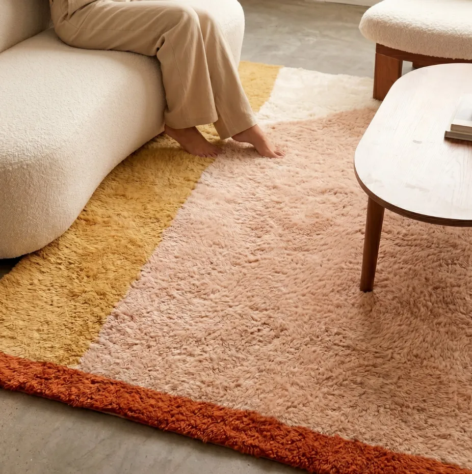 Tapis Mrirt Ksiba beige et orange, vue 3 sur 7