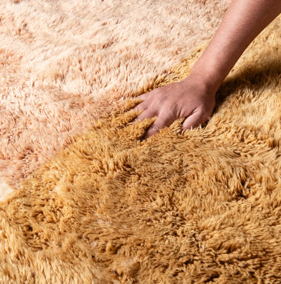 Tapis Mrirt Ksiba beige et orange, vue 6 sur 7