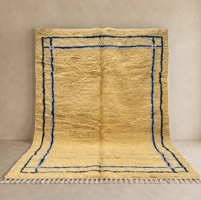 Tapis Mrirt Moulouya jaune et bleu — tapis mrirt
