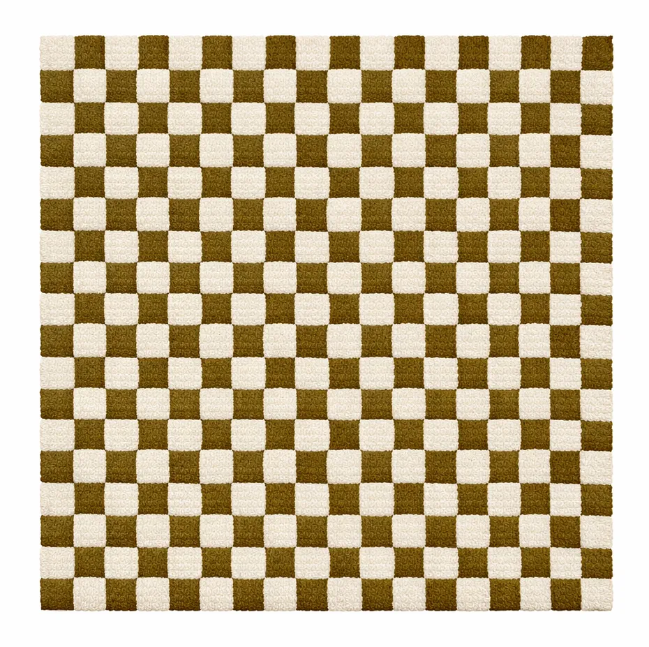 Tapis Mrirt Oukaïm vert à damier — tapis mrirt tissé à la main
