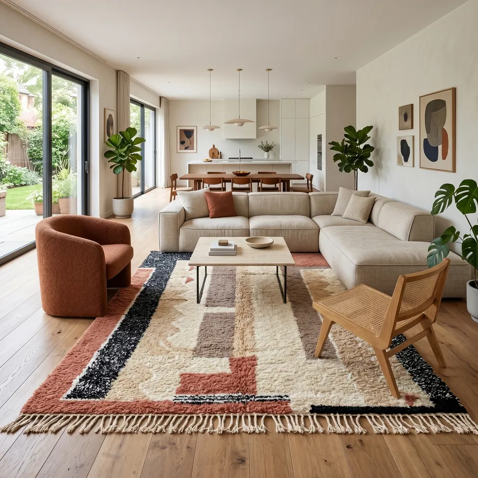 Tapis Mrirt Ouzoud aux motifs géométriques, vue 3 sur 4