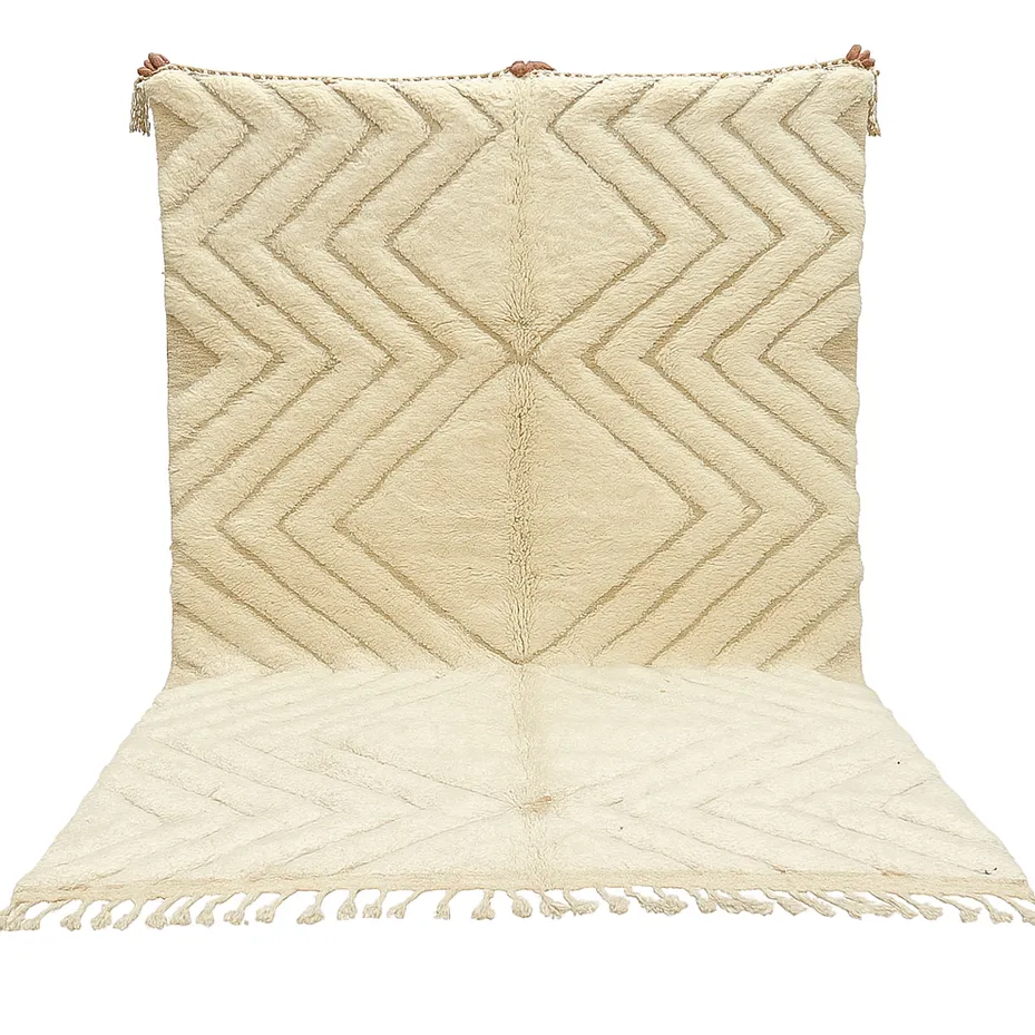 Tapis Mrirt Rheris beige — tapis mrirt tissé à la main