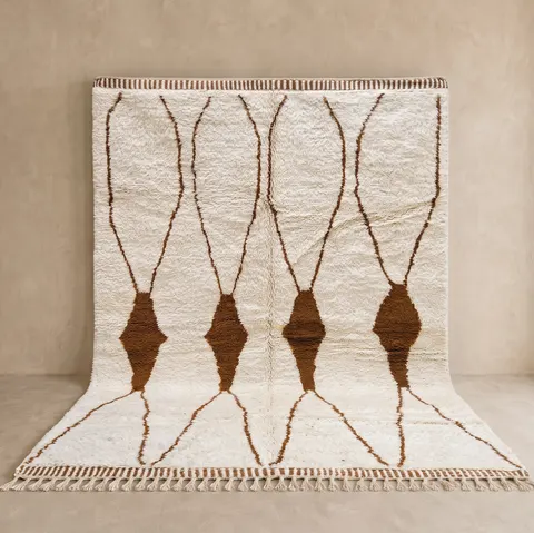 Tapis Mrirt Tafsut beige et marron — tapis mrirt
