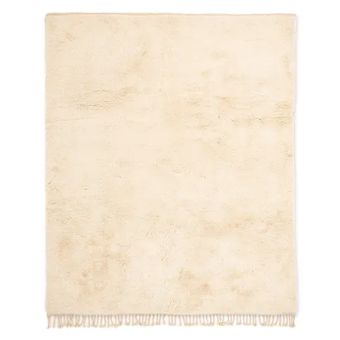 Tapis Mrirt Tanant beige et blanc uni — tapis mrirt