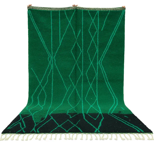 Tapis Mrirt Tanit vert à losanges — tapis mrirt