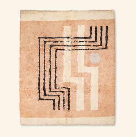 Tapis Mrirt Tazzarine beige et noir — tapis mrirt