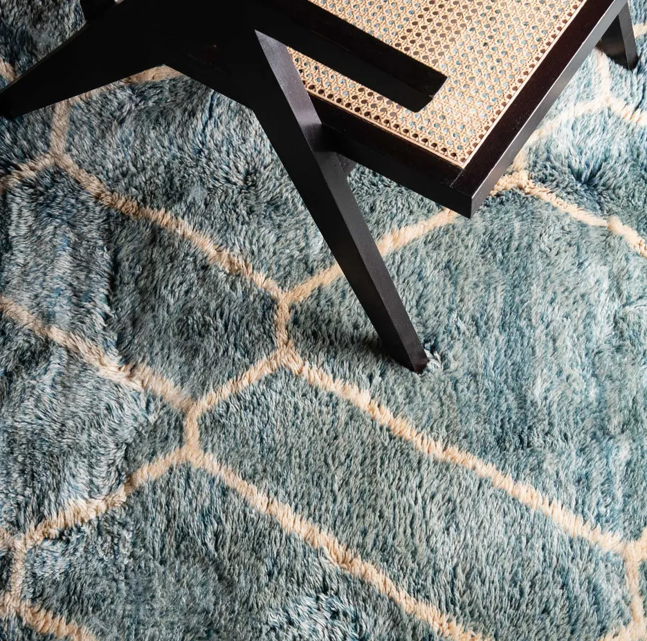 Tapis Mrirt Timahdite bleu, vue 6 sur 7