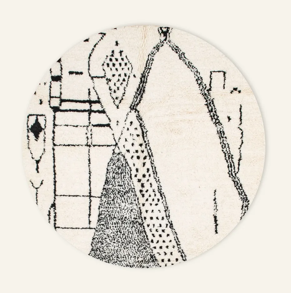 Tapis rond Azilal Aoua — tapis azilal tissé à la main