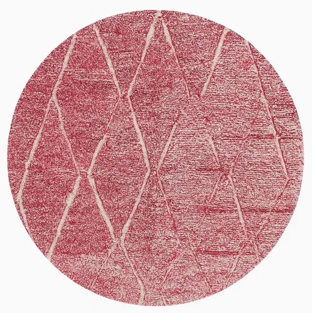 Tapis rond Beni Ouarain Abid rose — tapis beni ouarain