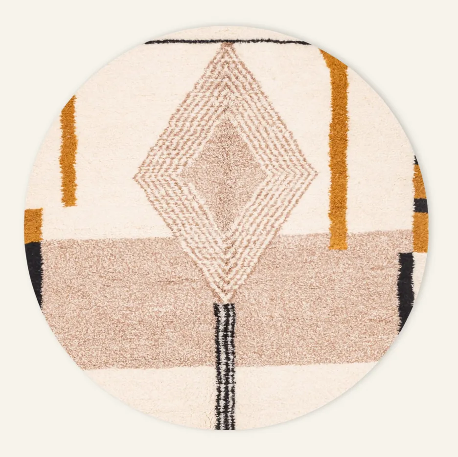 Tapis rond Beni Ouarain Sidi-Ali — tapis beni ouarain tissé à la main