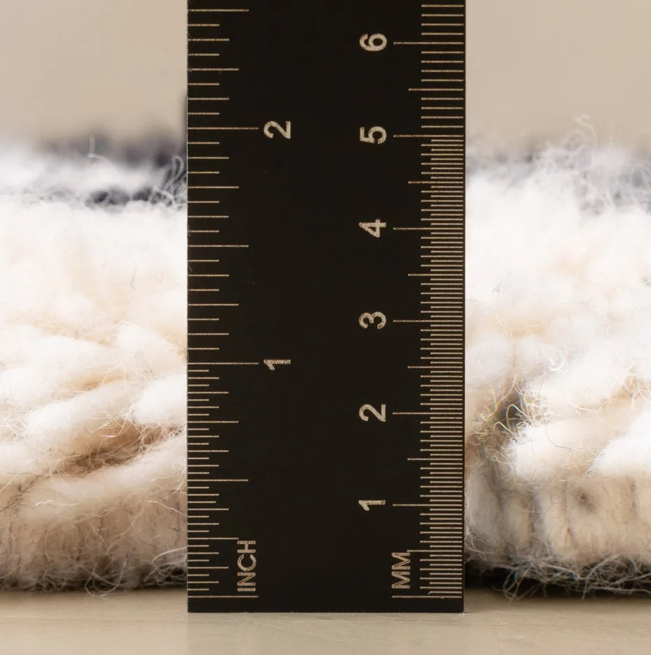 Tapis rond Beni Ouarain Tafraout beige et noir, vue 5 sur 7