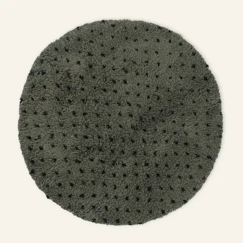 Tapis rond Beni Ouarain Taghazout vert — tapis beni ouarain