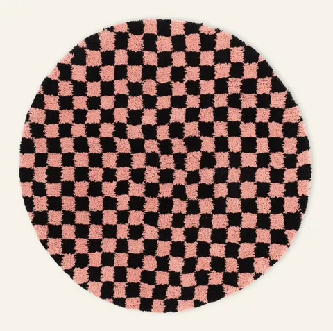 Tapis rond Beni Ouarain Tagleft rose — tapis beni ouarain