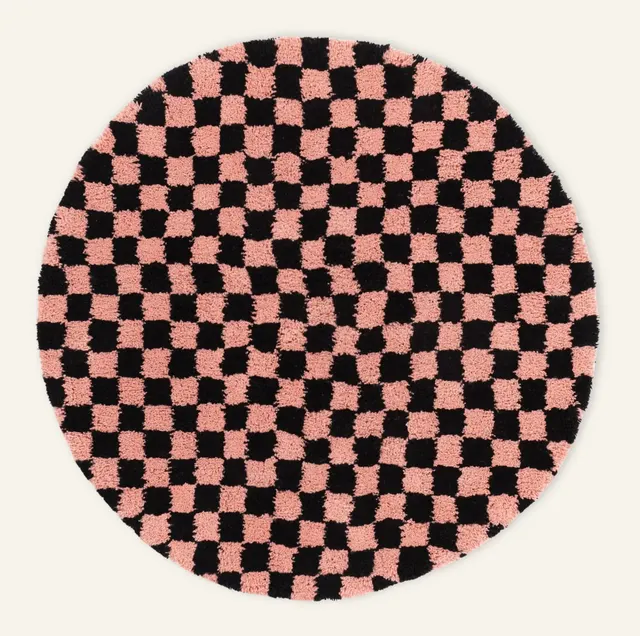 Tapis rond Beni Ouarain Tagleft rose — tapis beni ouarain