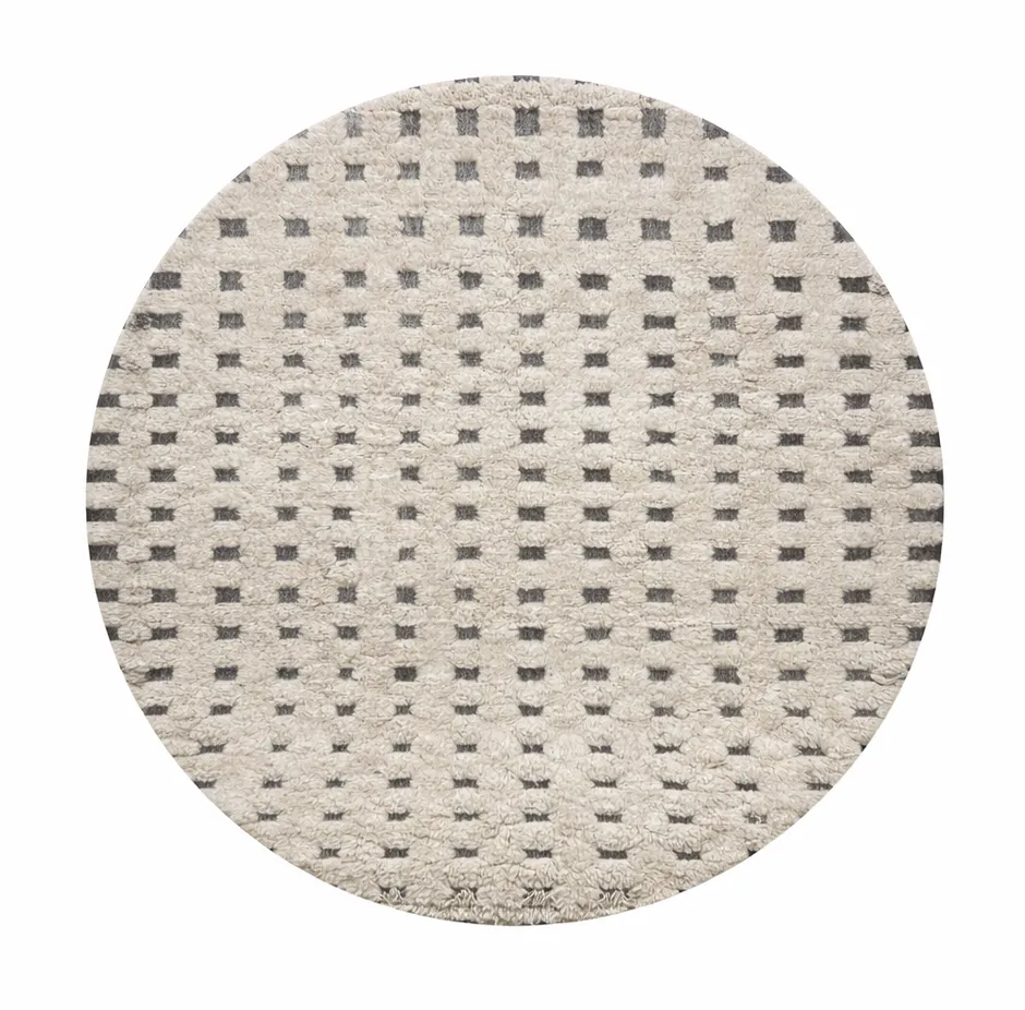 Tapis rond Beni Ouarain Tanit uni — tapis beni ouarain tissé à la main