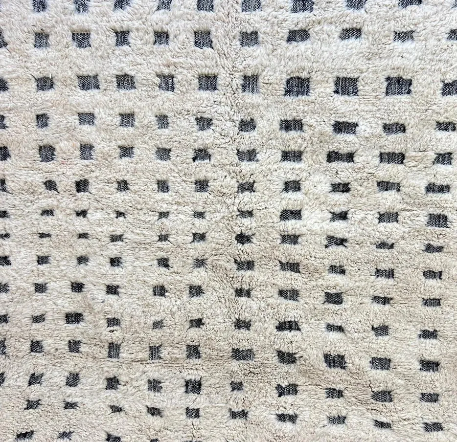 Tapis rond Beni Ouarain Tanit uni, vue 3 sur 4
